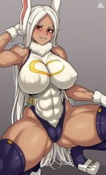 1girls areolae big_ass big_breasts cameltoe jmg jmg_partybean looking_at_viewer mirko miruko my_hero_academia nipples_visible_through_clothing pussy pussy_visible_through_clothes rabbit rabbit_ears rabbit_tail red_eyes rumi_usagiyama thick_thighs tomboy white_hair