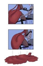 4girls abdomen_tail ant_girl ant_humanoid anthro_on_anthro black_arms black_legs blue_blush boopie_(artist) bug bug_girl closed_eyes flat_chest foursome hollow_knight hollow_knight:_silksong karmelita kissing mantis mantis_lord multiple multiple_females multiple_girls naked_female red_skin silksong skarr skarr_(hollow_knight) thick_thighs thigh_grab undressing undressing_partner yuri