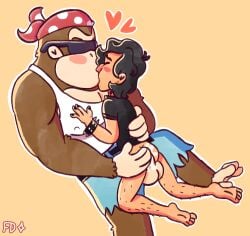 2boys anal anal_penetration anal_sex anthro balls donkey_kong_(series) funky_kong gay gorilla hairy_legs interspecies kissing male/male male_only male_penetrating_male nintendo nipple_outline ocxcanon self_insert selfship selfshipping sex size_difference yaoi