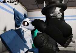 1boy 1boys 1girls 1male 3d alternate_version_at_source alternate_version_available ass ass_focus ass_grab ass_visible_under_skirt big_ass big_ass_(female) black_body black_fur black_hair breasts canine clothed clothed_female clothed_female_nude_male cock couch curvy curvy_female curvy_figure female female_focus female_only furry furry_female furry_only knot knotted_penis litemeows no_panties no_underwear request requested roblox robloxian scameows scp-1471 scp-1471-a scp_foundation self_upload skirt_up skull skull_dog under_skirt