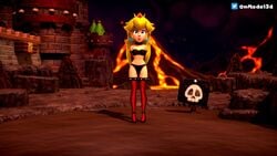 1girls 3d accurate_art_style animated bikini blonde_hair blue_eyes bondage crown female female_only femsub lava mario_(series) nintendo onmodel3d outdoors peril princess_peach quicksand self_upload slave_outfit solo sound super_mario_bros. swimsuit tagme video volcanic_setting volcano