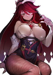 big_breasts breasts busty claws erect_nipples erect_nipples_under_clothes female female_only fishnets genshin_impact koruse large_breasts looking_at_viewer nun pantyhose purple_hair rosaria_(genshin_impact) veil yellow_eyes