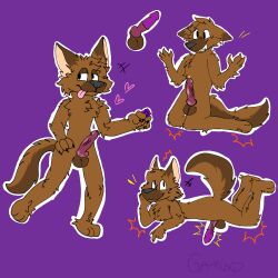 artist_name black_pupils brown_fur canine claws_out condom condom_on_penis cum_drip darey_(garuxd) digital_drawing_(artwork) dog_penis furry fursona garunew_artz garuxd german_shepherd hi_res idk looking_at_viewer no_humans oc pink_dick purple_background purple_condom sharp_teeth silly_face sitting sitting_on_floor smiling solo teeth woof