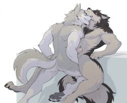 2024 alaskan_malamute anthro anthro_on_anthro anthro_penetrated anthro_penetrating anthro_penetrating_anthro ass blush bodily_fluids canid canine canis domestic_dog duo genital_fluids genitals hi_res humanoid_genitalia humanoid_penis kronostrat licking looking_at_another mako_(makomutt) male male/male male_penetrated male_penetrating male_penetrating_male mammal muscular muscular_anthro muscular_male nordic_sled_dog nude orion_(aluminemsiren) pawpads penetration penis precum sex spitz tail tongue