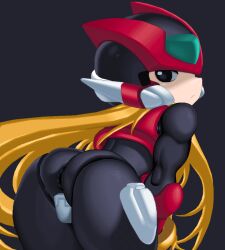 1boy android anus ass bent_over big_ass capcom femboy male_only mega_man mega_man_zero riso robot thick_thighs thighs zero_(mega_man)