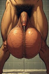 1boy 1male 1man ai_generated balls balls_bigger_than_head balls_bigger_than_penis bathroom big_balls big_penis enormous_balls faceless_male front_view furrypornaddiction gigantic_balls huge_balls human human_only hyper hyper_balls male male_only musk musk_clouds musky penis precum precum_drip precum_string pubes pubic_hair sagging_balls saggy_balls solo solo_human solo_male sweat sweatdrop sweaty sweaty_body tan_body tan_skin veiny_balls veiny_penis