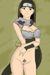 1girls arm_under_breasts big_breasts black_hair bottomless bra breasts cleavage el_profanador_3 female female_only forehead_protector headband kin_tsuchi long_hair looking_at_viewer naruto naruto_(classic) naruto_(series) no_panties open_clothes partially_clothed pubic_hair pussy scarf sleeveless smile standing underwear vaginal_penetration very_long_hair vest