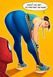 1boy 1boy1girl 1girls ai_generated ass ass_focus big_ass big_breasts big_thighs breasts bust busty capcom chest chun-li crossover curvaceous curvy curvy_figure dialogue digital_media_(artwork) eastern_and_western_character english_text female hips hourglass_figure huge_ass huge_breasts huge_thighs large_ass large_breasts large_thighs light-skinned_female light-skinned_male light_skin male male/female marvel marvel_comics marvel_vs._capcom mature mature_female peter_parker phophopho slim_waist spider-man spider-man_(series) straight street_fighter text thick thick_hips thick_legs thick_thighs thighs voluptuous voluptuous_female waist wide_hips