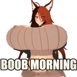 1girls 3d 3d_animation big_boobs big_breasts boobs breast_expansion breast_out breasts english_text female female_focus female_only foghorn_lewdhorn gigantic_breasts huge_breasts meme solo tagme video