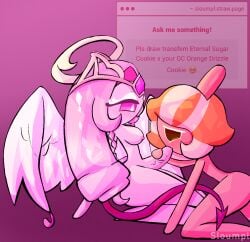 breasts cookie_run cookie_run_kingdom eternal_sugar_cookie fan_character futanari oral orange_drizzle_cookie_(sloumpl) original_character penis request self_upload sloumpl strawpage_request sucking_penis tagme trans_man transfem