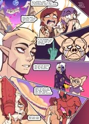 2girls 4boys amity_blight ass big_ass big_breasts big_butt big_hips big_thighs blonde_hair blonde_male breasts brown_hair brunette_female clothing comic comic_cover comic_sequel cum cum_in_mouth cum_on_face demon dgoger disney disney_channel english english_text female golden_eyes grabbing grabbing_thighs hips huge_ass huge_butt huge_hips huge_thighs hunter_(the_owl_house) imminent_sex latina latina_female luz_noceda male male/female massive_ass massive_butt medium_boobs medium_breasts medium_tits monster monster_cock multiple_boys purple_hair red_eyes semi_nude sequel short_hair text text_bubble the_collector_(the_owl_house) the_owl_house thick_thighs thighhighs thighs tibbles touching_thigh voluptuous voluptuous_body voluptuous_female wide_hips wide_thighs