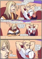 1girls 2boys ass big_ass big_breasts big_butt big_hips big_thighs blonde_hair blonde_male breasts clothing comic comic_cover comic_sequel demon_girl dgoger disney disney_channel emperor_belos english english_text female golden_eyes grabbing grabbing_thighs hips huge_ass huge_butt huge_hips huge_thighs hunter_(the_owl_house) imminent_sex kikimora_(the_owl_house) long_hair male male/female massive_ass massive_butt medium_boobs medium_breasts medium_tits monster_cock multiple_boys muscular muscular_male older_female purple_hair red_body red_skin semi_nude sequel short_hair smaller_female text text_bubble the_owl_house thick_thighs thighhighs thighs touching_thigh voluptuous voluptuous_body voluptuous_female white_hair wide_hips wide_thighs