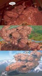 balls beauty_and_the_beast_(1991_film) big_nipples bodybuilder bulge disney disney_villains gaston highres hyper hyper_balls hyper_cock hyper_genitalia hyper_muscles hyper_penis hyper_testicles macro male male_only muscle_growth muscles muscular muscular_arms muscular_male muscular_thighs penis remert struggling sweating sweating_profusely testicles throbbing_penis