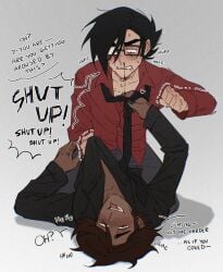 clothed existenc3 fighting gideon_gordon_graves matthew_patel pain_kink punching scott_pilgrim scott_pilgrim_takes_off