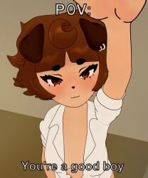 3d 3d_(artwork) brown_hair dog_ears dog_girl dog_tail female female_only furry furry_female meme mimi_(typh) naked no_sex pussy