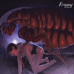 1girls 1monster asian_female bent_over bug female feral feral_on_female human_on_feral insect insectophilia interspecies kingsway monster monster_on_female penetration resident_evil resident_evil_outbreak sex swimsuit yoko_suzuki zoophilia