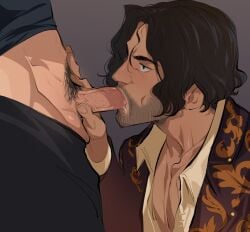 big_cock big_dick big_penis blowjob boner cock dick erection fellatio gay huge_cock kukumomo leon_scott_kennedy luis_sera male male_only oral penis resident_evil sucking sucking_penis thick_cock thick_dick thick_penis veiny veiny_penis yaoi