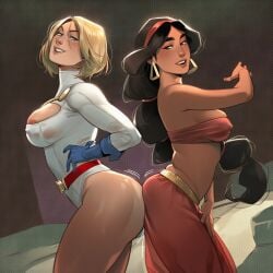 1001_nights 2girls ai_generated aladdin aladdin_(1992_disney_film) alien alien_girl alien_humanoid alien_look_like_human arabian arabian_female ass big_ass big_breasts big_thighs blonde_female blonde_hair breasts brown-skinned_female brown_body brown_skin crossover curvaceous curvy curvy_figure dark-skinned_female dark_skin dc dc_comics digital_media_(artwork) disney disney_princess female hips hourglass_figure huge_ass huge_breasts huge_thighs humanoid jasmine_(aladdin) justice_league justice_society_of_america kara_zor-el karen_starr kryptonian large_ass large_breasts large_thighs legs light-skinned_female light_skin mature mature_female olive_skin phophopho power_girl princess princess_jasmine slim_waist superman_(series) thick thick_hips thick_legs thick_thighs thighs voluptuous waist wide_hips wide_thighs