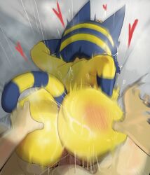 2026 animal_crossing ankha ankha_(animal_crossing) anthro ass back_view big_ass big_butt blue_hair butt_slap clothing domestic_cat duo egyptian fat_ass felid feline felis female female_penetrated fingers furry furry_female genitals glistening glistening_body hair hand_on_butt hat hat_only headgear headgear_only headwear headwear_only heart_symbol hi_res huge_ass human human_on_anthro interspecies male male/female male_penetrating mammal mdthetest mostly_nude nintendo penetration penile penile_penetration penis rear_view reddened_butt sex slap tail wide_hips yellow_body