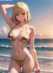 1girls 2d ai_generated ass athletic athletic_female bare_shoulders belly big_breasts bikini bikini_bottom bikini_top blonde_female blonde_hair blonde_hair_female cha_hae_in chest curvy curvy_figure cute cute_face detailed eyelashes eyeshadow female female_only fit fit_female focus high_quality legs light-skinned_female light_skin lips lipstick looking_at_viewer makeup mascara medium_breasts midriff navel nero100 outdoors outside pale-skinned_female pale_skin perky_breasts posing purple_eyes seductive seductive_look solo_leveling stable_diffusion swimsuit swimwear tagme thighs thin_thighs thin_waist