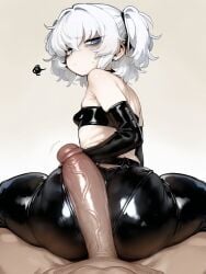 1girls ai_generated belly_button big_ass big_butt big_penis blue_eyes bubble_ass bubble_butt camel_toe cameltoe commission dungeons_and_dragons hot_dogging imminent_sex latex latex_armwear latex_clothing latex_legwear latex_pants latex_tubetop leather leather_clothing leather_pants lily_buns looking_at_viewer looking_back mage massive_penis oatmealdood oblivion oc original pale-skinned_female pale-skinned_male penis penis_between_ass penis_on_ass penis_size_difference shiny_clothes shortstack skin_tight skyrim small_breasts solo_female submissive submissive_female suggestive_look the_elder_scrolls thick_ass thick_butt thick_thighs throbbing_penis tube_top tubetop twintails veiny_penis white_hair