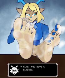 carol_holiday deer deer_antlers deer_girl deer_humanoid deltarune feet female female_focus female_only foot_fetish foot_focus freakception_(artist) steam steamy_feet