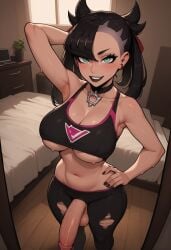 1futa 1futanari ai_generated aqua_eyes ass big_ass big_breasts big_butt big_hips big_penis black_eyeshadow black_hair black_lip black_lips black_lipstick black_makeup breasts cleavage dick dickgirl eyebrows eyelashes futa_only futanari goth goth_futa goth_girl goth_makeup gothic gothic_girl gothified grin grinning grinning_at_viewer hair hands-free huge_cock indoors lips long_hair looking_at_viewer makeup marnie_(pokemon) narrow_waist narrowed_eyes nose penis pokemon pokemon_ss seducing seductive seductive_eyes seductive_gaze seductive_look seductive_mouth seductive_pose seductive_smile smile smile_at_viewer smiley_face smooth_balls smooth_penis smooth_skin solo solo_dickgirl solo_focus solo_futa solo_futanari testicles tied_hair velonix