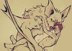 anal anal_sex bat big_dom_small_sub dispatch_(game) furry gay grrsmt interspecies male male_only no_visible_genitalia robert_robertson size_difference sonar_(dispatch) tongue_out yaoi