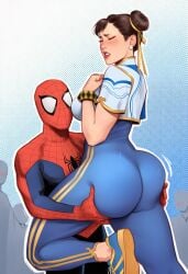 1boy 1boy1girl 1girls ai_generated ass ass_focus ass_slap big_ass big_breasts big_thighs breasts bubble_ass bubble_butt bust busty capcom chest chun-li crossover curvaceous curvy curvy_figure digital_media_(artwork) eastern_and_western_character female hips hourglass_figure huge_ass huge_breasts huge_thighs large_ass large_breasts large_thighs light-skinned_female light-skinned_male light_skin male male/female marvel marvel_comics marvel_vs._capcom mature mature_female peter_parker phophopho round_ass slap slapping_ass slapping_butt slim_waist spider-man spider-man_(series) straight street_fighter thick thick_hips thick_legs thick_thighs thighs voluptuous voluptuous_female waist wide_hips