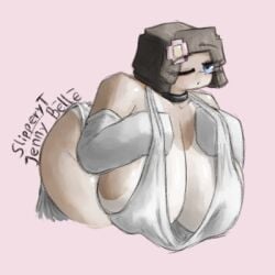 1girls ass blue_eyes breasts brown_hair choker cleavage deviantart female female_focus female_only flower flower_in_hair hanging hanging_breasts hips jenny_belle_(slipperyt) large_ass large_breasts mcyt minecraft minecraft_youtubers one_eye_closed robe robe_only tan_lines thick_thighs thighs twitch twitch.tv twitch_streamer twitter twitter_username wide_hips wink winking winking_at_viewer yourstrulygarbage youtube youtuber youtubers
