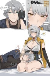 1boy 1girls big_breasts busty clothed_female_nude_male grey_hair hoyoverse huge_breasts lap_pillow large_breasts laying_on_thighs light-skinned_female light-skinned_male light_skin mihoyo milf revealing_clothes silver_hair tagme teacher teacher_and_student thick thick_thighs thighs unrulyfriedrice white_hair wholesome wise_(zenless_zone_zero) yixuan_(zenless_zone_zero) zenless_zone_zero