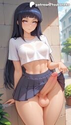 1futa 2026 ai_assisted ai_generated anime artist_name blunt_bangs boruto:_naruto_next_generations brick brick_wall cock cum dick erection explicit foreskin futanari hi_res high_quality high_resolution highres hyuuga_hinata leaf long_hair naruto naruto_(classic) naruto_(series) naruto_shippuden newhalf otoko_no_ko patreon patreon_username penis perineum phimosis precum skirt smile solo stable_diffusion testicles tsukoneko uncensored watermark