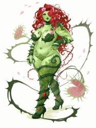 batman_(series) belly belly_button big_breasts breasts chubby chubby_female dc dc_comics female female_only green_lipstick green_skin heels high_heels navel pamela_isley pepedraws plant_girl poison_ivy red_eyes red_hair revealing_clothes sexy supervillainess thick thick_legs thick_thighs thighhighs vines