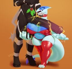 2026 5_fingers absurd_res accidental_holly animal_genitalia animal_penis anthro areola artist_name balls big_balls big_penis biped black_body blue_body blue_eyes bodily_fluids breasts clothed clothing dibujosv12 digital_drawing_(artwork) digital_media_(artwork) dripping duo electricity equid equine equine_genitalia equine_penis eyelashes faceless_character faceless_male feet female fingers front_view generation_2_pokemon generation_5_pokemon genital_fluids genitals hi_res holly_(plant) hooves huge_balls huge_cock legendary_pokemon lugia male male/female mammal markings multicolored_body navel nintendo nipple_outline open_mouth orange_background penis plant pokemon pokemon_(species) precum precum_drip red_clothing simple_background skimpy standing striped_markings stripes tail text thick_thighs toes two_tone_body vein veiny_penis white_body white_tail wide_hips zebstrika