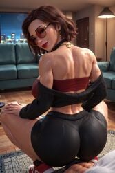 1girls 3d 3d_(artwork) abs ai ai_generated alt_girl big_ass big_breasts booty_shorts breasts brown_hair busty cardigan choker circle_glasses circular_glasses egirl female glasses hi_res high_resolution highres hipster lindsey_(oc) medium_hair muscular muscular_female naughty_face petite petite_body posing radnsad red_glasses red_sunglasses solo solo_female solo_focus squatting sunglasses tagme thick_ass thick_thighs tinted_eyewear tubetop underboob