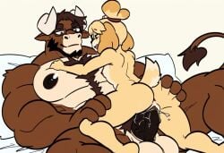 1boy1girl ai_generated anthro big_pecs cock curious dick furry gay_to_bisexual gay_to_straight heterosexual himbotiger isabelle_(animal_crossing) male/female muscle muscles muscular muscular_male nintendo pecs pectorals penis straight straight_sex tyson_(omyurice) vagina vaginal_sex