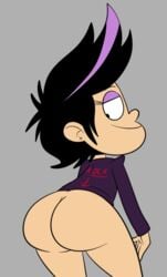 1girls 2020 ass big_ass black_hair bottomless dyed_hair eyeshadow female female_only female_solo looking_back multicolored_hair purple_eyeshadow scobionicle99 straight_hair tabby_(the_loud_house) tagme the_loud_house