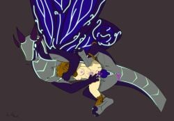 absurd_res anthro anthro_on_feral areola bag_over_head big_dom_small_sub bodily_fluids bondage bound breasts countershading cum cum_in_vagina cum_inside digital_drawing_(artwork) digital_media_(artwork) dominant dragon duo empty_eyes european_mythology feet female feral genital_fluids genitals herm hi_res insect_wings intersex intersex/female interspecies knot knotted_penis lepidopteran_wings monotone_body multicolored_body mythological_creature mythological_scalie mythology nude penetration penile penile_penetration penis penis_in_vagina questionable_consent scalie sex signature simple_background size_difference sound_effects spread_legs spreading stomach_bulge talons themuck toes vaginal_penetration vulva western_dragon wings zoophilia