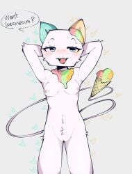cat_ears cat_tail dandy's_world dandys_world female fur furry ice_cream naked roblox roblox_game scraps_(dandy's_world) standing