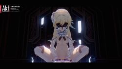 3d 3d_(artwork) 3d_animation akt animated assertive_female bare_breasts cowgirl_position dominant_female female_on_top female_penetrated genshin_impact lumine_(genshin_impact) pov pov_eye_contact riding riding_penis shushing sound squatting_cowgirl_position tagme tits_out video