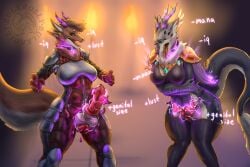 absurd_res anatomically_correct anatomically_correct_genitalia animal_genitalia animal_penis anthro anthro_to_feral bodily_fluids breasts bulkrolly canid canine canine_genitalia canine_penis canis cunnilingus cursed_object degradation domestic_dog dungeon duo female female/female feral genital_transformation genitals hi_res intelligence_loss intersex kriya_(krichy) lactating mammal milk multi_breast musk oral penis saliva sex species_transformation steam transformation vaginal_penetration