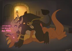 absurd_res anthro duo gothracc_(artist) hi_res hypnosis imp kobold male male/male mind_control relic_(character) scalie submissive submissive_male wings