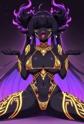 1girls ai_generated animated anime_girl anime_style big_ass big_breasts black_skin large_breasts patreon sound tagme thick_thighs video waifumaker420