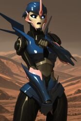 accurate_art_style ai_generated arcee arcee_(prime) embarrassed embarrassed_expression justsomebuddy transformers transformers_prime trying_to_cover_up
