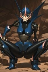 accurate_art_style ai_generated arcee arcee_(prime) embarrassed hiding justsomebuddy pussy robot spread_legs transformers transformers_prime