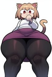 1girls ai_generated big_ass big_breasts big_butt blackwhiplash_(imitation) brasil_louco bubble_ass bubble_butt down_view female female_only full_body fully_clothed furry furry_only looking_down neco-arc seductive_look seductive_smile shortstack simple_background solo solo_female solo_focus tagme thick_thighs tsukihime white_background