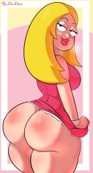 1girls alternate_version_available american_dad ass ass_focus big_ass big_breasts bimbo black_eyes blonde_hair blush breasts davidsanchan dress dress_lift female female_only francine_smith hair half-closed_eyes hand_mark huge_ass lips lipstick long_hair looking_back markings mature mature_female mature_woman milf mother pink_dress pink_lips pink_lipstick slap_mark solo solo_female spank_marks steam steamy_breath thick_lips thick_thighs thighs