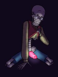 animated_skeleton bonely_hearts_club ectopenis glasses glowing_penis highres horrortale looking_at_viewer male male_only mykinkispapyrus papyrus papyrus_au penis pink_penis skeleton solo solo_male tagme undertale undertale_au undertale_fanfiction