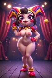 1girls aerolae ai_generated big_breasts breasts breasts_out female female_focus female_only glitch_productions hat legs pomni pomni_(the_amazing_digital_circus) pussy tagme the_amazing_digital_circus thefinalrule vagina