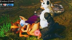 16:9 3d_(artwork) anthro ass badger bat bear big_breasts big_butt bodily_fluids breasts butt_grab campfire cum cum_in_vagina cum_inside digital_media_(artwork) doggy_style ember21hk female from_behind_position genital_fluids genitals giant_panda group hand_on_butt hi_res impregnation kneeling licking lying_on_another male male/female mammal mustelid musteline nipple_fetish nipple_lick nipple_play nipples ovum penetration penis rouge_the_bat sega sex sonic_(series) sonic_boom sonic_the_hedgehog_(series) sperm_cell stiban_(character) sticks_the_badger tail tongue trio vaginal_penetration widescreen wings